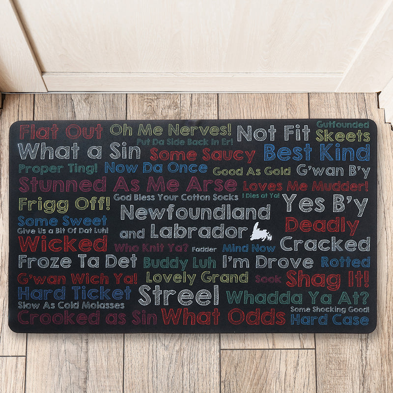 Printed Rubber Mat Colorful Sayings