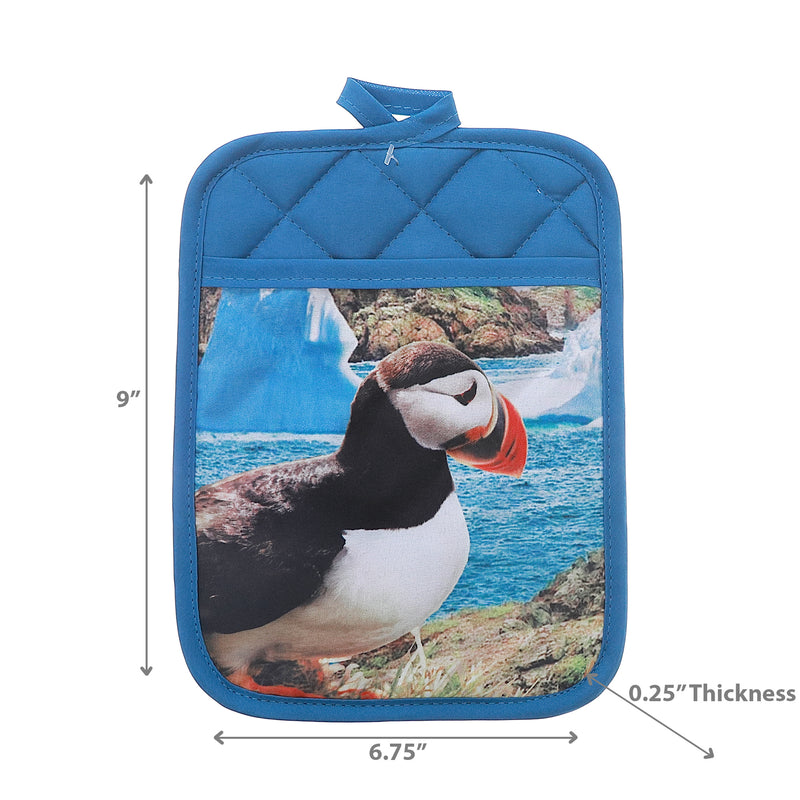 Pot Holder With Pocket Puffin - Set of 6