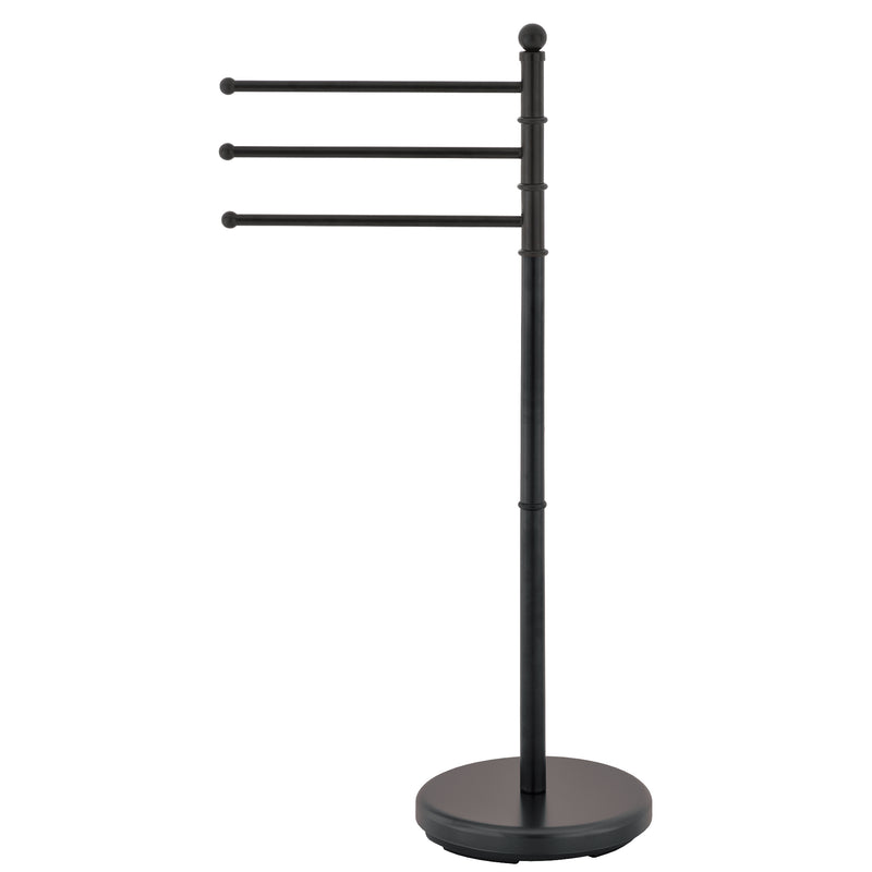 3 Arms Metal Towel Stand  Black