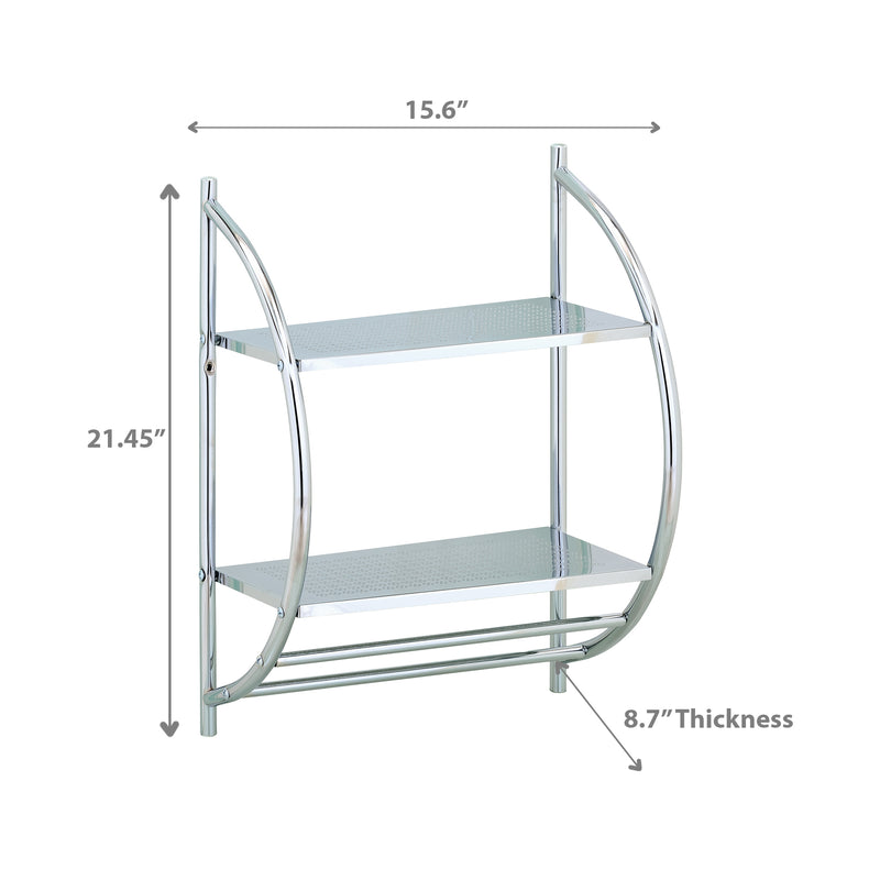 2 Tier Metal Shelf Wall Rack