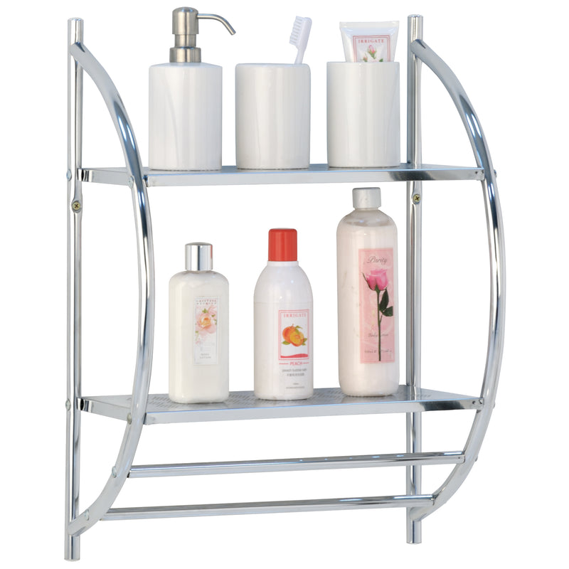 2 Tier Metal Shelf Wall Rack