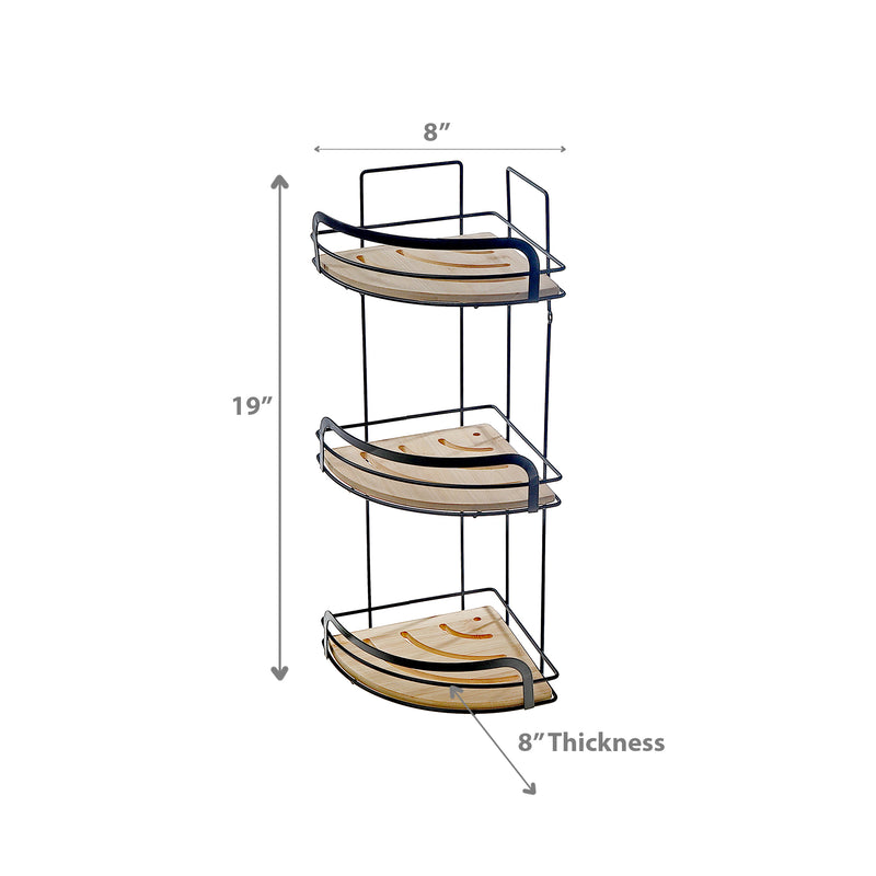 3-Tier Corner Rack With Bamboo