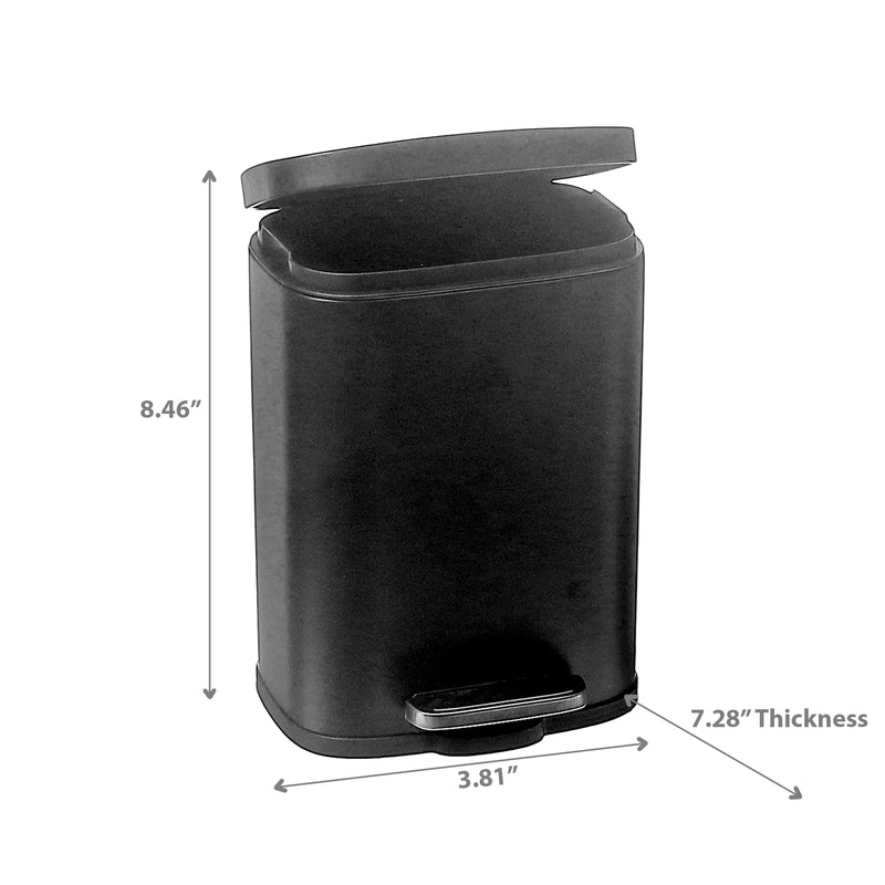 5L Step Bin With Soft Close Lid Black