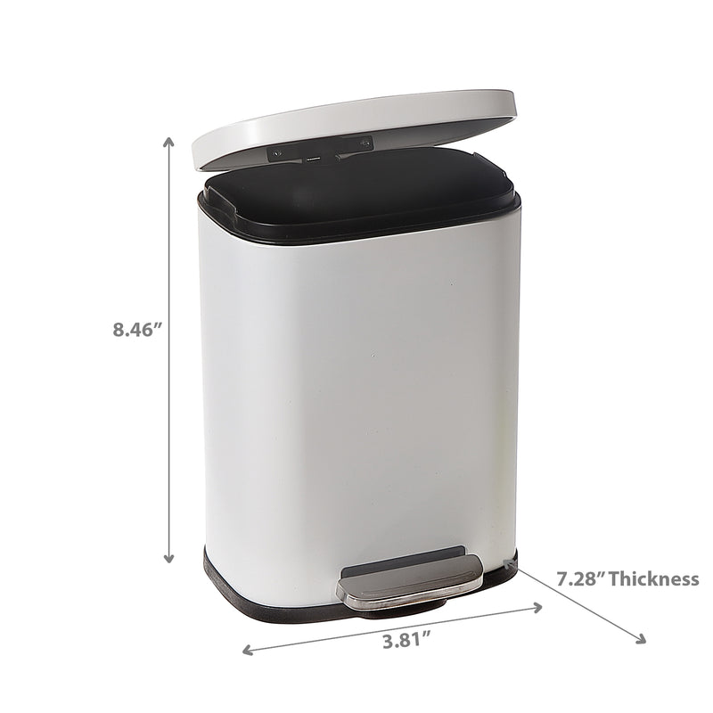 5L Step Bin With Soft Close Lid White