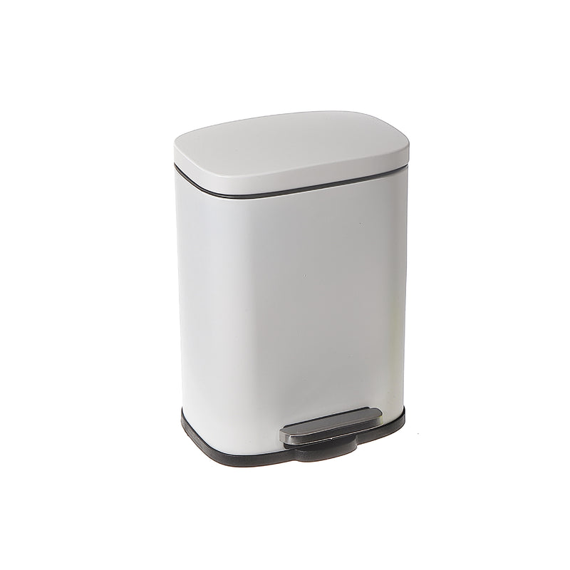 5L Step Bin With Soft Close Lid White