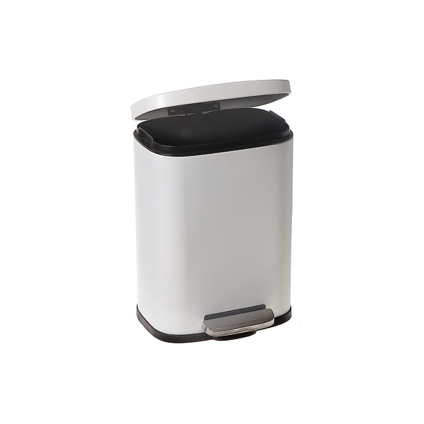 5L Step Bin With Soft Close Lid White