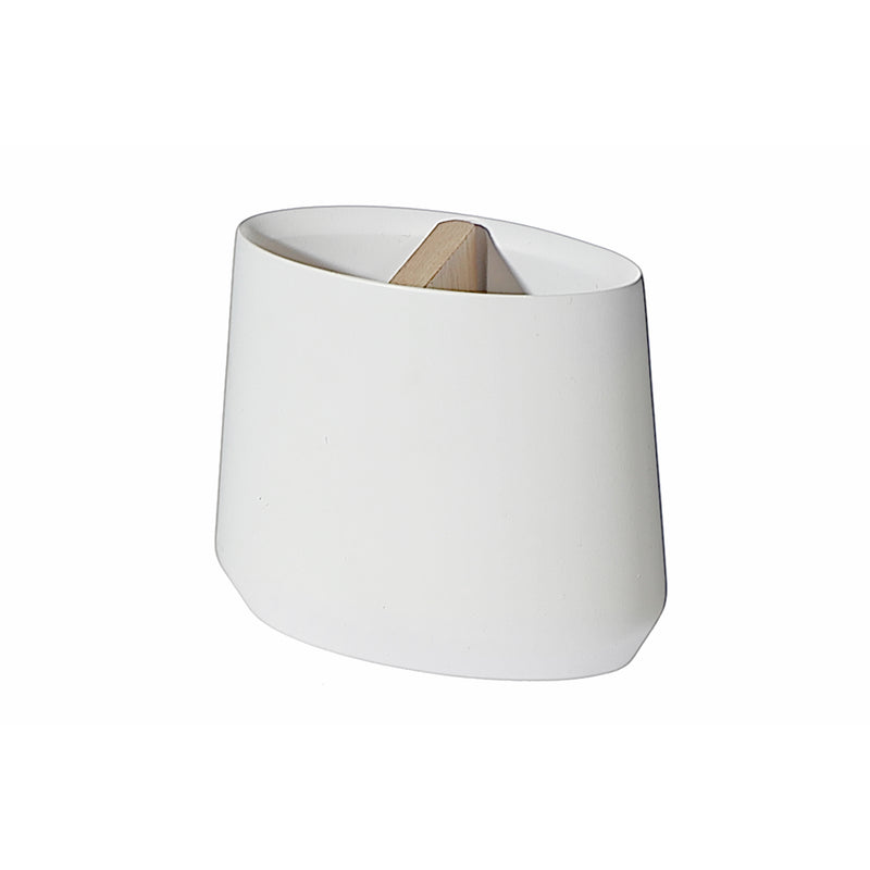 Polyresin Toothbrush Holder With Wood White