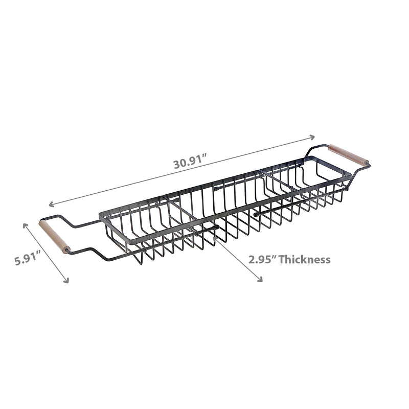 Bathtub Rack Flat Wire With Wooden Handle.