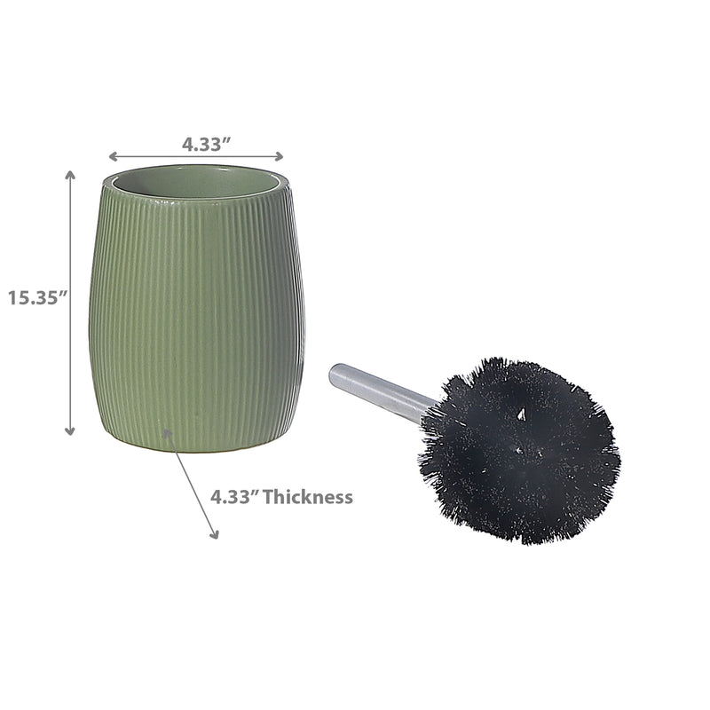 Toilet Brush Holder With Stainless Steel Handle Green