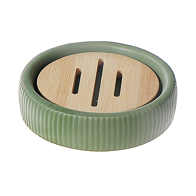 Soap Dish With Bamboo Green