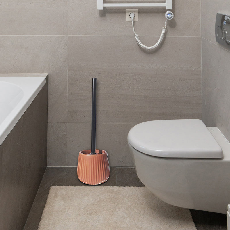 Toilet Brush Holder With Stainless Steel Handle  Clay