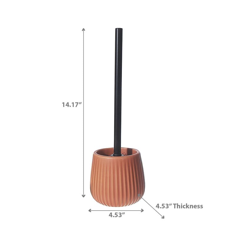 Toilet Brush Holder With Stainless Steel Handle  Clay