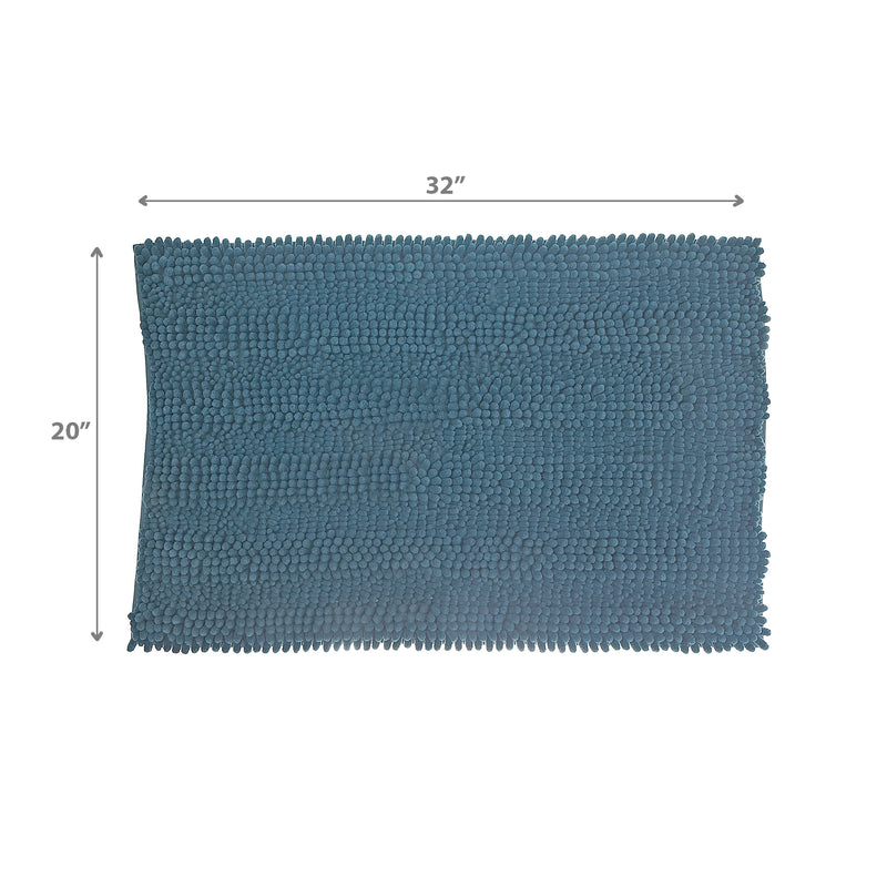 Solid Cheniile Bath Mat 20"X32" Blue