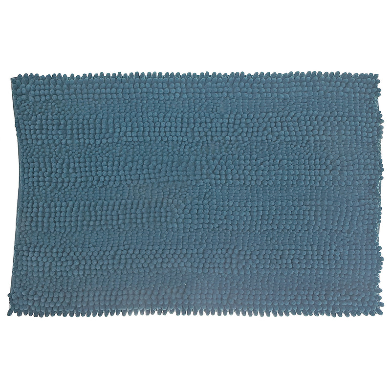 Solid Cheniile Bath Mat 20"X32" Blue