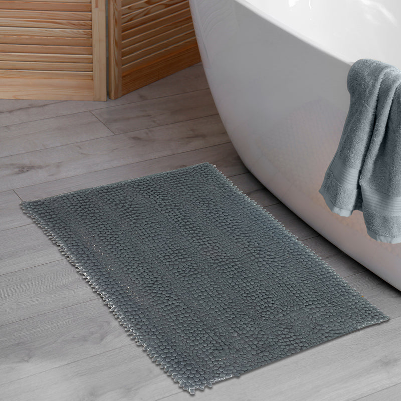 Solid Cheniile Bath Mat 20"X32" Gray