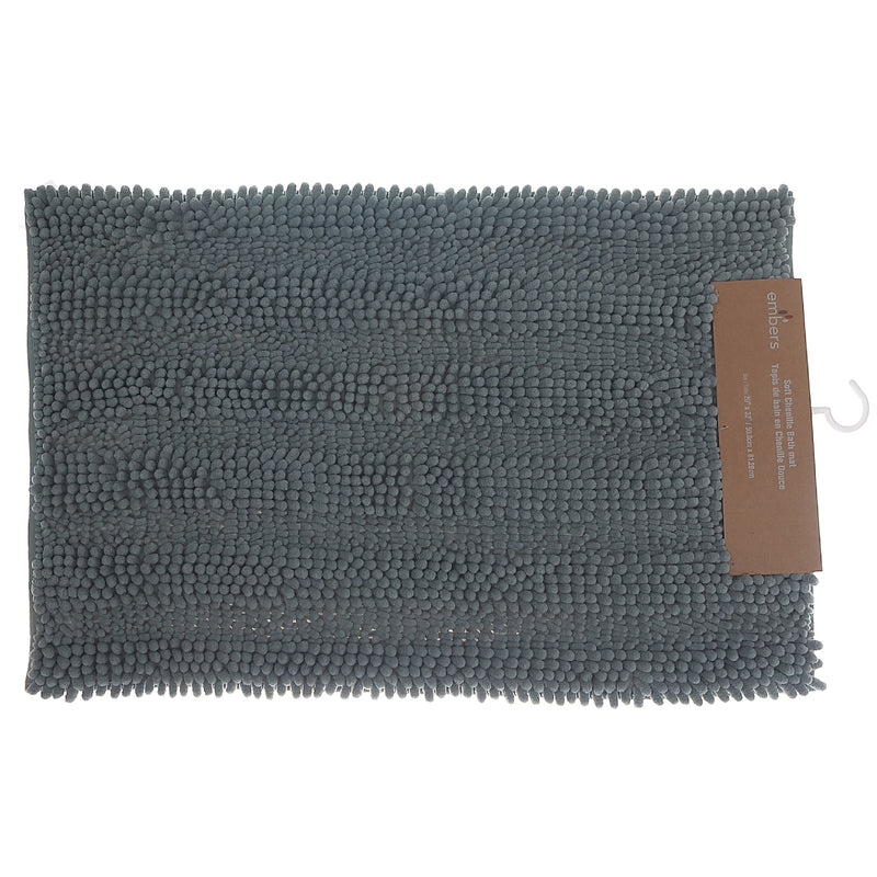 Solid Cheniile Bath Mat 20"X32" Gray