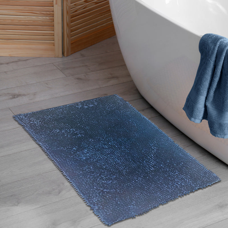 Shining Cheniile Bath Mat 20"X32" Blue