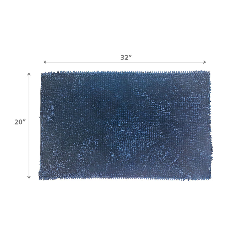 Shining Cheniile Bath Mat 20"X32" Blue