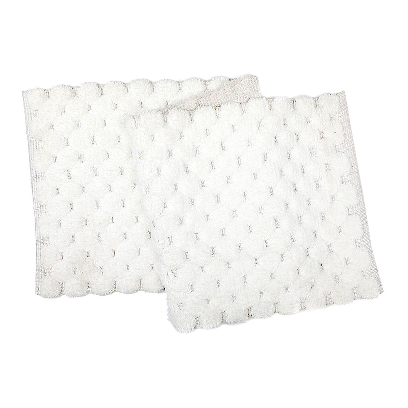 Handwoven Pompom Bath Mat White 20"X 58"