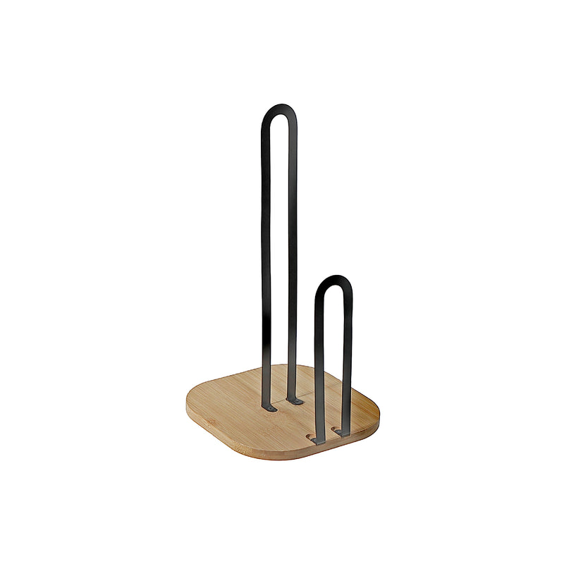 Metal Paper Towel  Holder With Bamoo Bottom