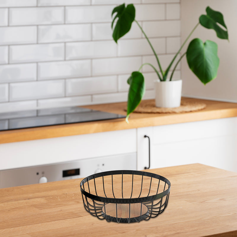 Fruit Basket With Rubber Wood Bottom