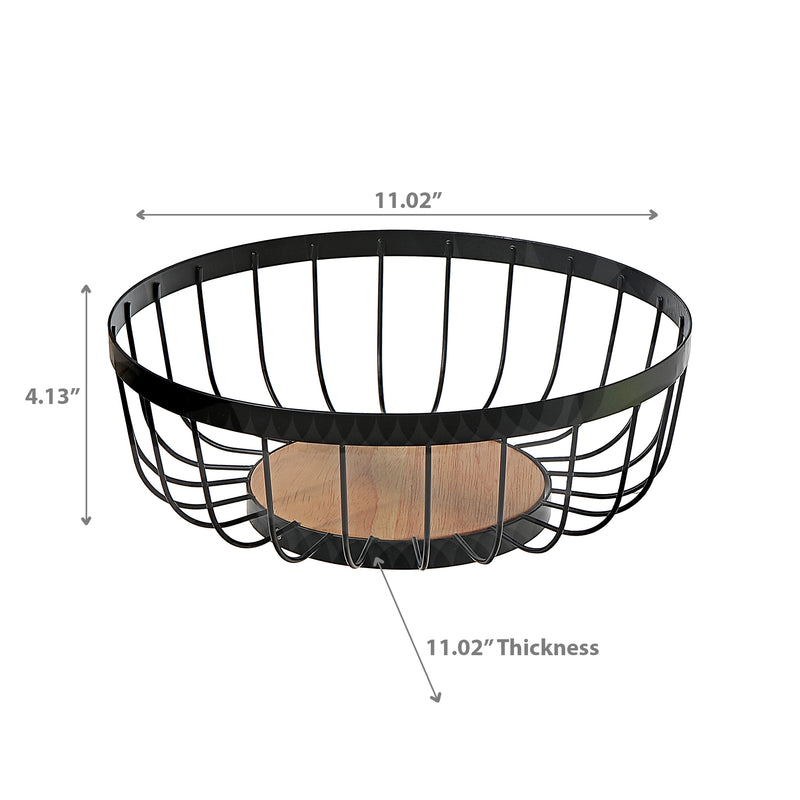 Fruit Basket With Rubber Wood Bottom