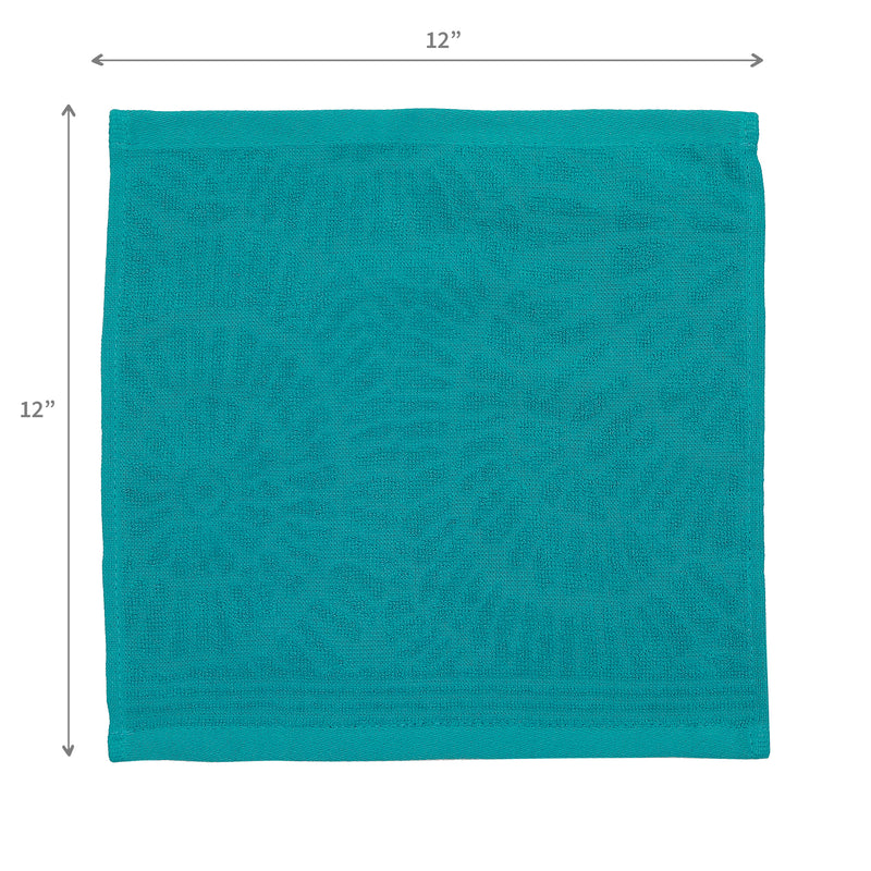 Charleston Wash Cloth 12" X 12" Teal - Set of 6