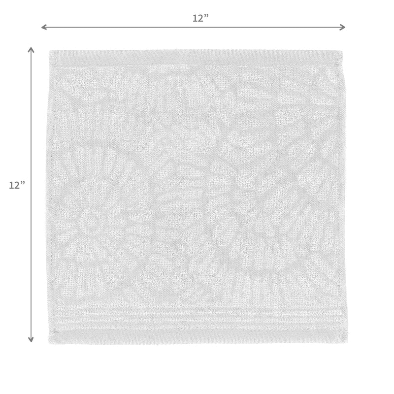 Charleston Wash Cloth 12" X 12" White - Set of 6