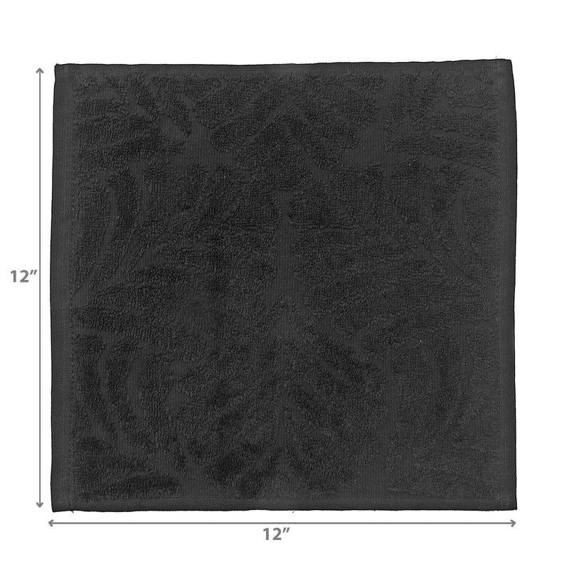 Baltic Wash Cloth 12" X 12" Black - Set of 6