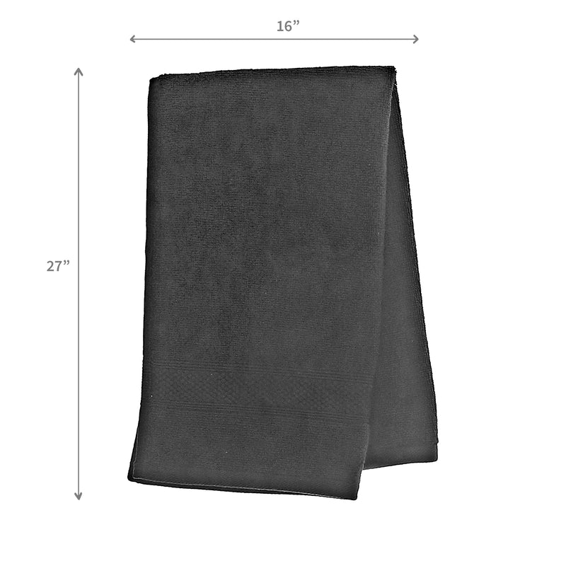 Nova Hand Towel 16" X 27" Black - Set of 2