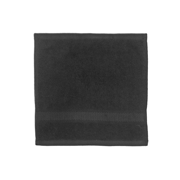 Nova Wash Cloth 12" X 12" Black - Set of 6