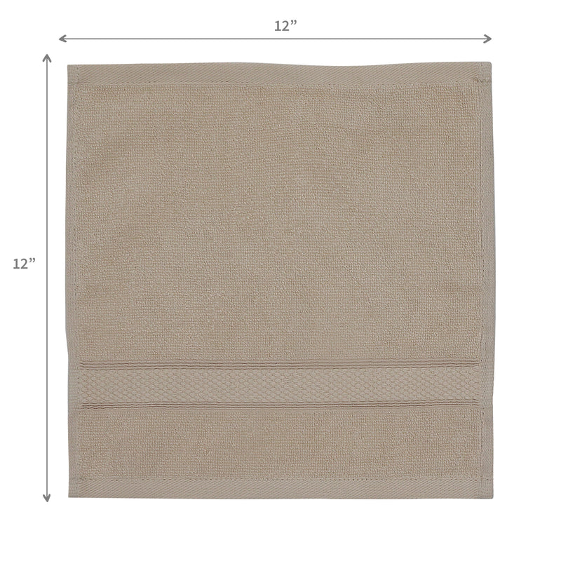 Nova Wash Cloth 12" X 12" Sand - Set of 6