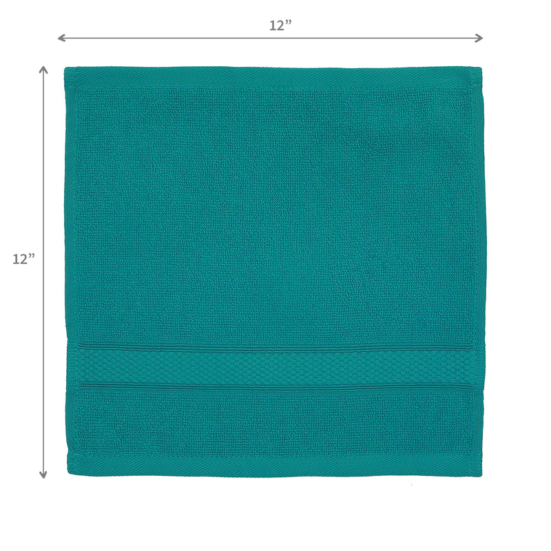 Nova Wash Cloth 12" X 12" Teal - Set of 6