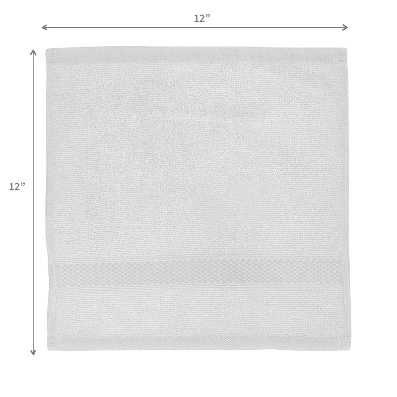 Nova Wash Cloth 12" X 12" White - Set of 6