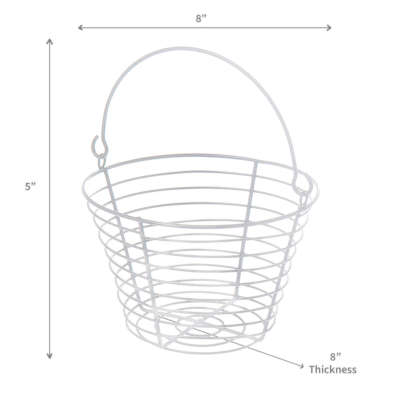 Metal John Egg Basket White