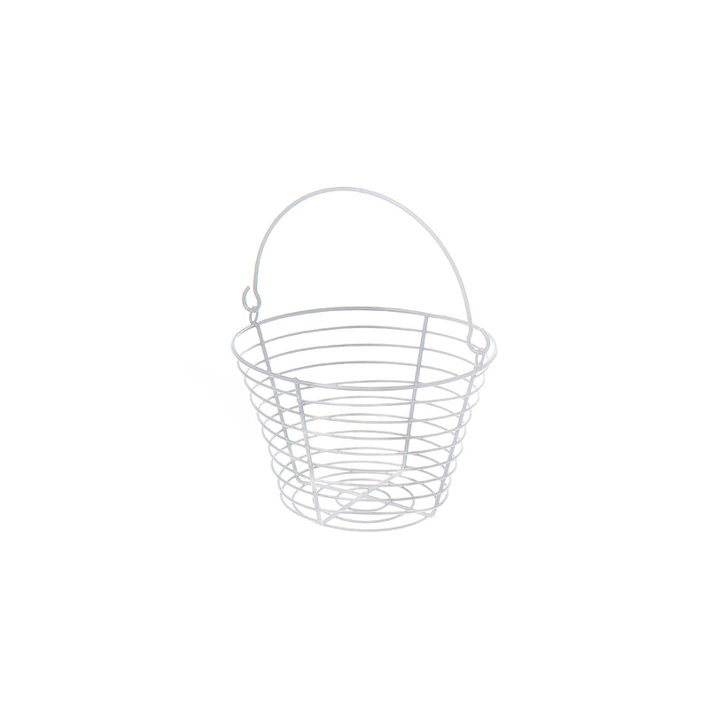 Metal John Egg Basket White