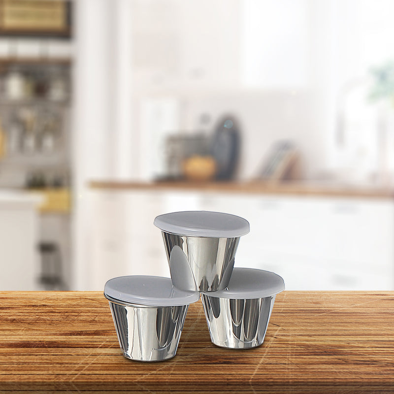 Stainless Steel Set Of 8 Sauce Cup With Lid 2.36"