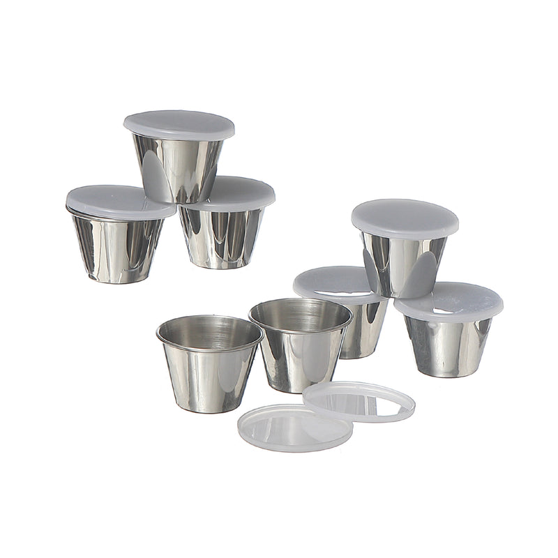 Stainless Steel Set Of 8 Sauce Cup With Lid 2.36"