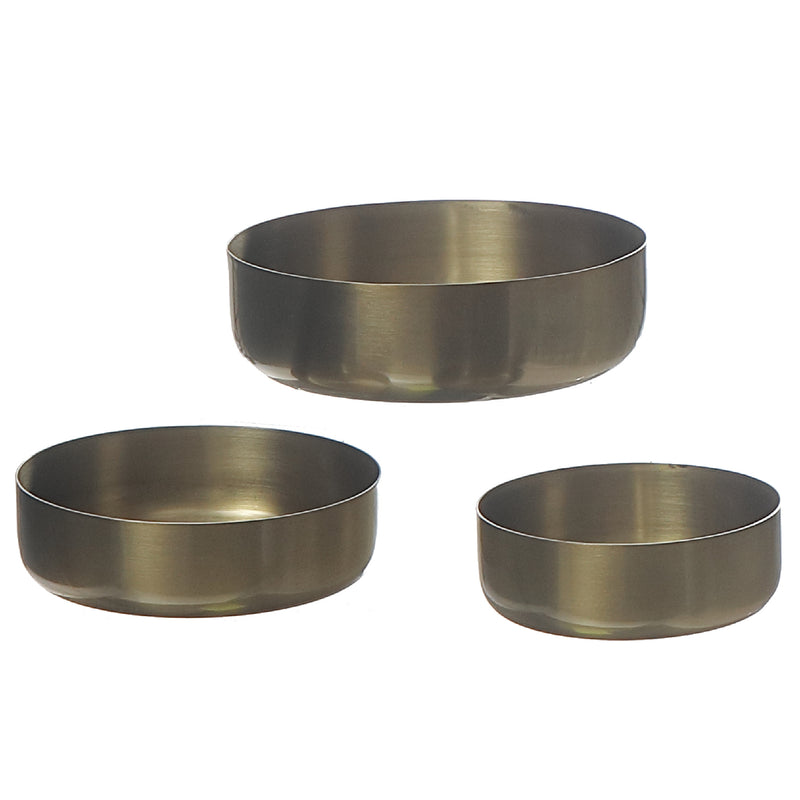 Set Of 3 Metal Tapas Bowl Gold