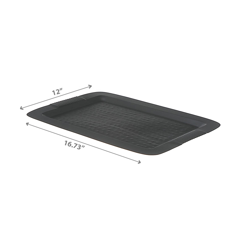 Rectangular Hammered Tray 17" X 12" Matt Black