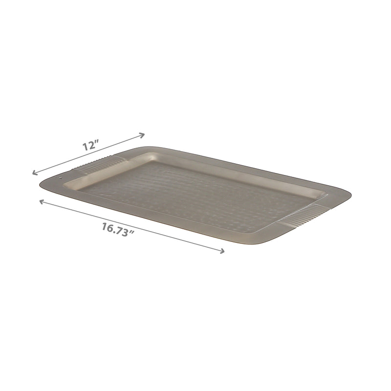 Rectangular Hammered Tray 17" X 12" Champagne