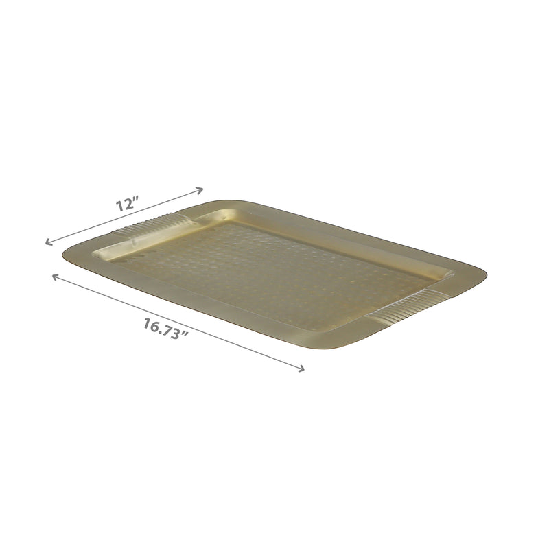 Rectangular Hammered Tray 17" X 12" Gold