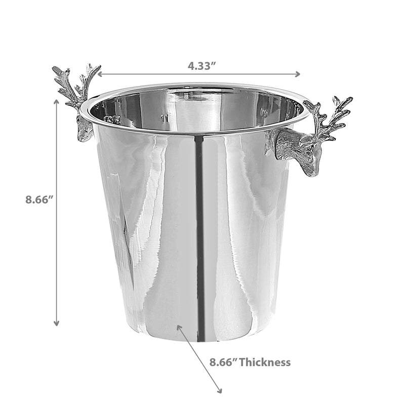 Stainless Steel Wine Bucket  With Reindeer  8.66"