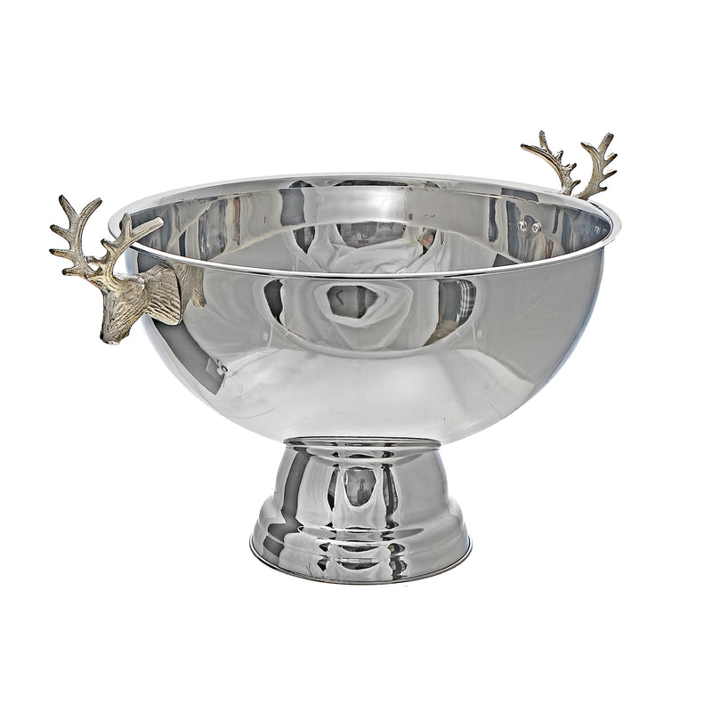 Stainless Steel Wine Tub With Reindeer  15.74"