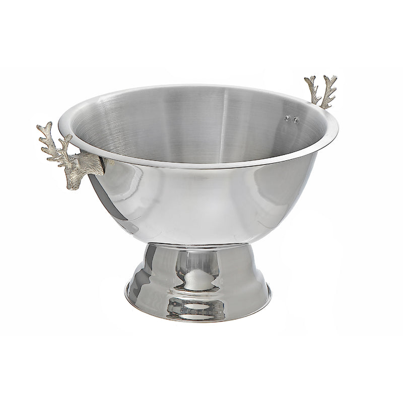 Stainless Steel Wine Tub With Reindeer  13.38"