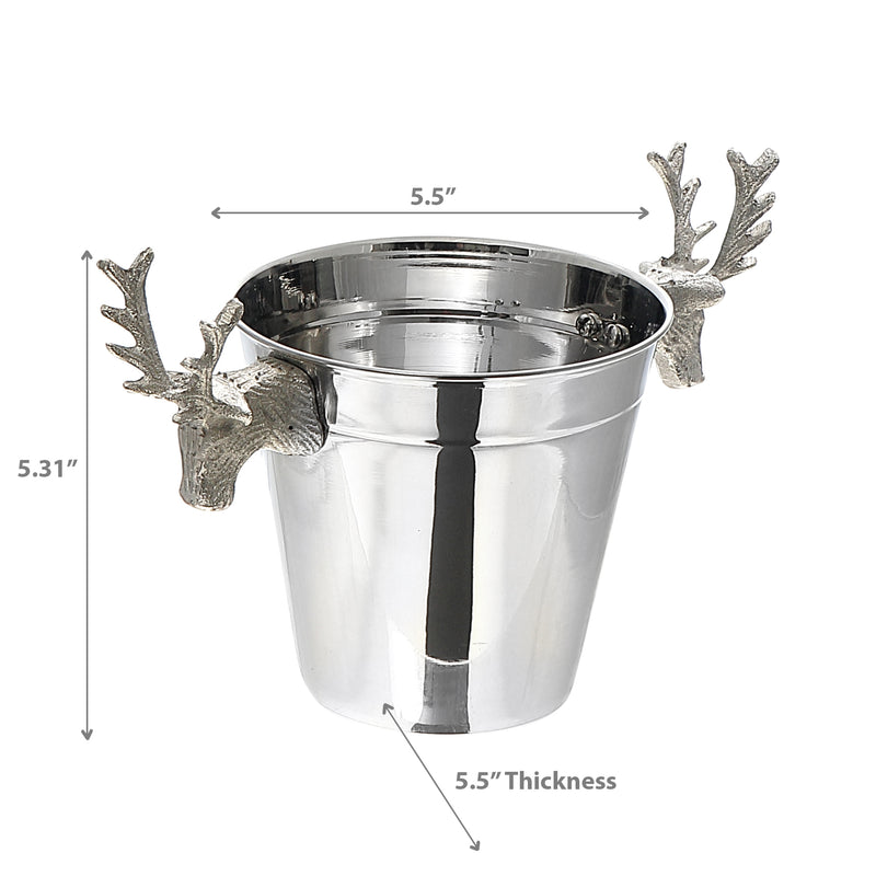 Stainless Steel Ice Bucket With Reindeer  5.5"