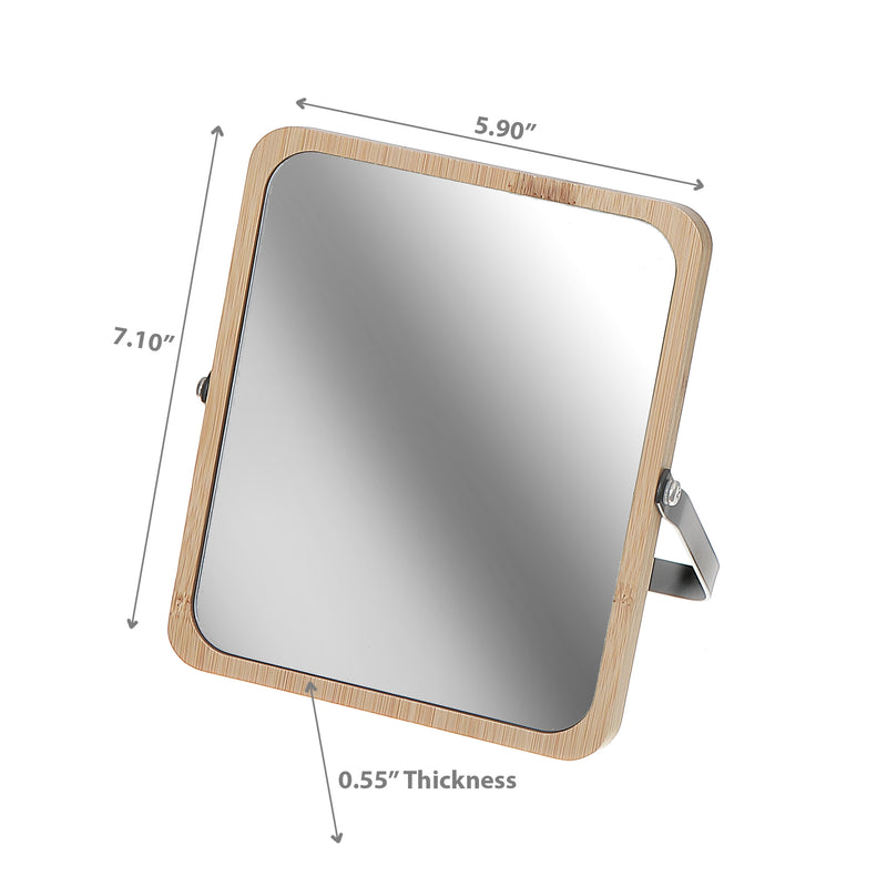 Matte Black 2 Sided Rect. Mirror With Stand 3 X Magnify