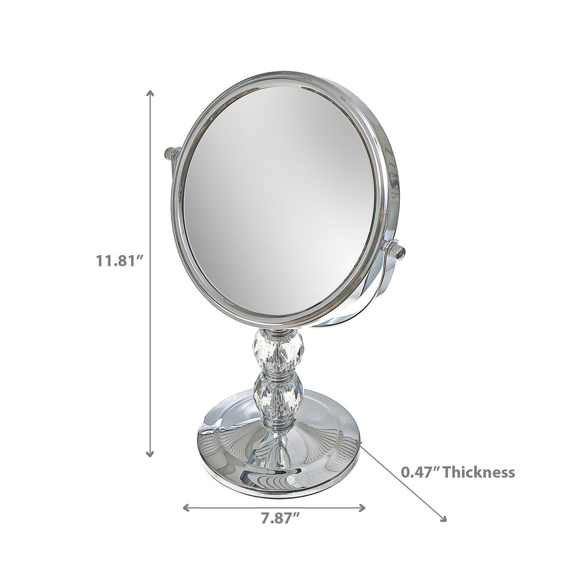 Chrome Plated 2 Sided Swing Mirror On Decor Pedestal 5 X Magnify