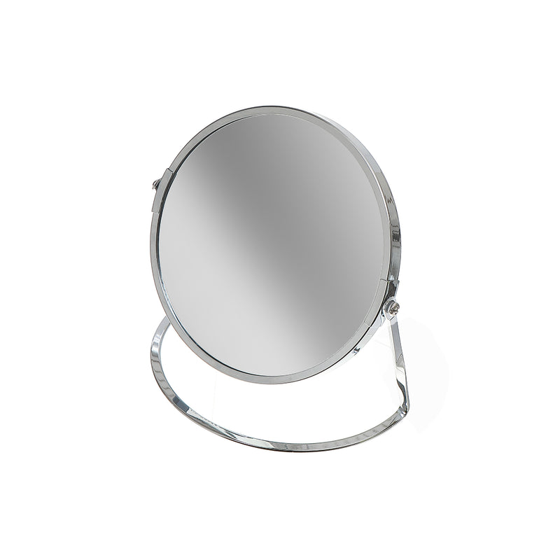 Chrome Plated 2 Sided Mirror With Stand 5 X Magnify