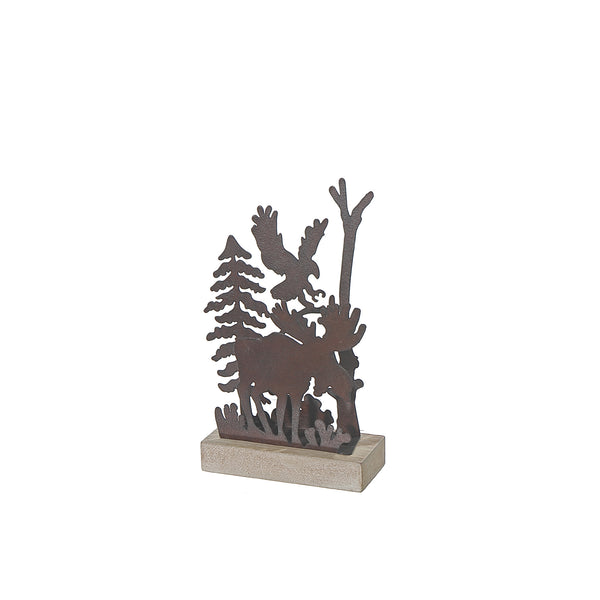 Metal And Wood Table Décor Moose Small